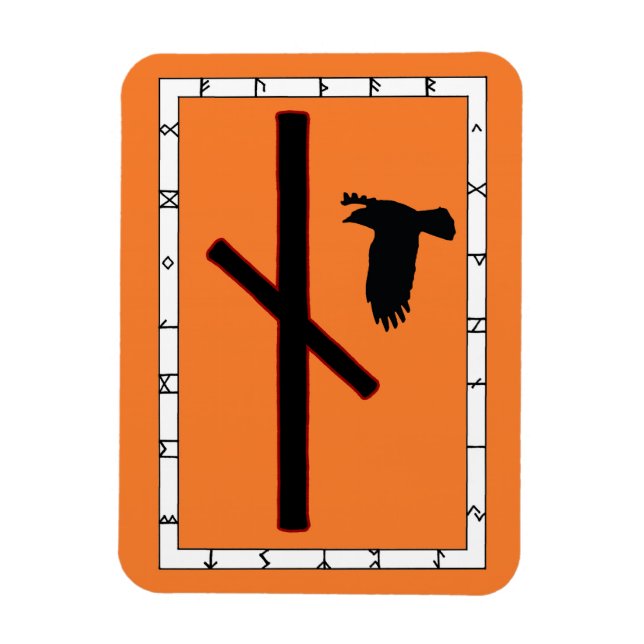 Ímã Naudhiz Viking Rune Magnet - Superando! (Vertical)