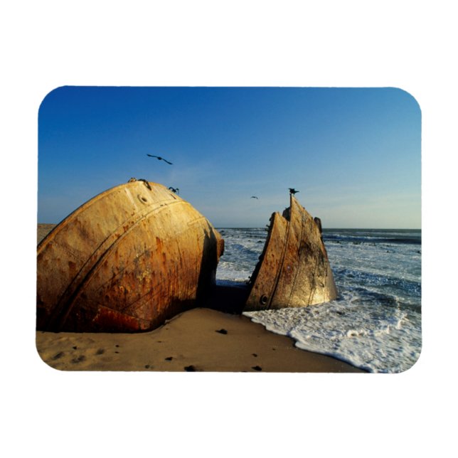 Ímã Naufrágio na Praia, Costa dos Esqueletos, Namíbia (Horizontal)