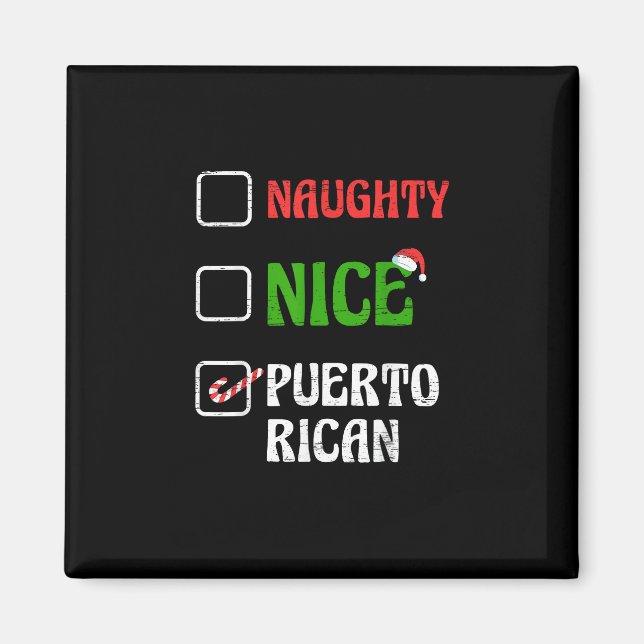 Imã Naughty Nice Puertorican Santa Holiday Sweet  (Frente)