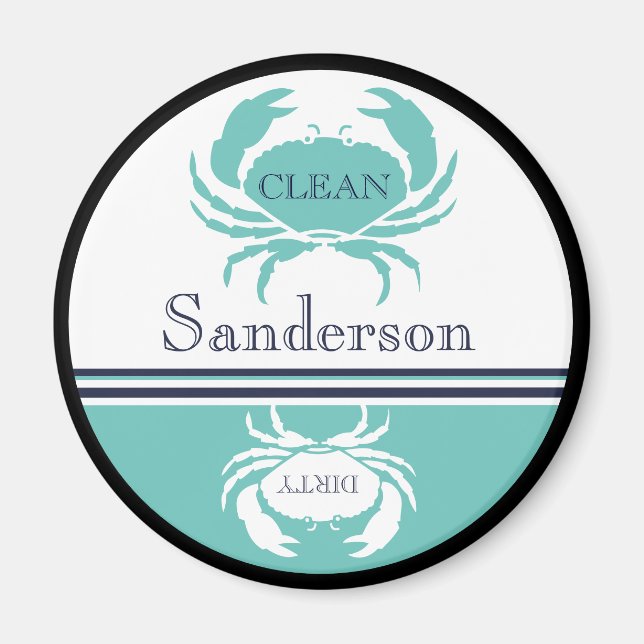 Imã Náutica Limpa, lavadora de louça, de cor azul (Frente)