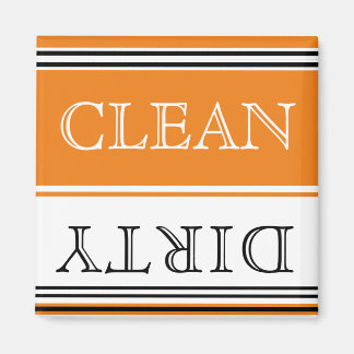 Imã Nautical  Orange Dishwasher Dirty Clean