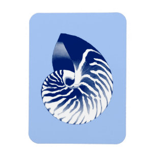 Ímã Nautilha - marinho, branco e azul claro