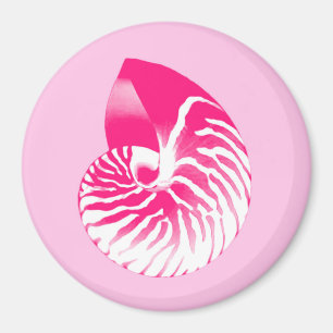Imã Nautilus - cor-de-rosa fuchsia e branco