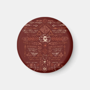 Imã Navajo Aztec: Padrão Étnico De Doodle.