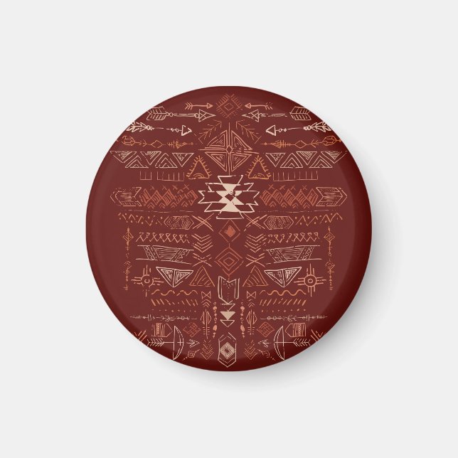 Imã Navajo Aztec: Padrão Étnico De Doodle. (Frente)