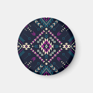 Imã Navajo tribal escuro, geométrico de vintage.