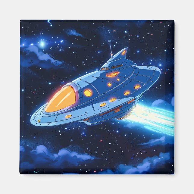 Imã Nave Espacial de Alien Cartoon (Frente)