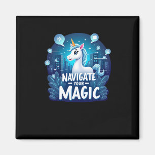 Imã Navegue pelo seu adesivo magico do Unicorn