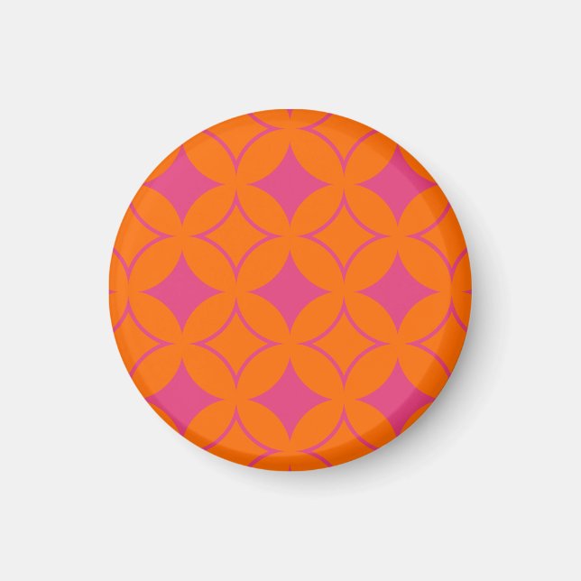 Imã Navio cor-de-rosa e laranja (Frente)
