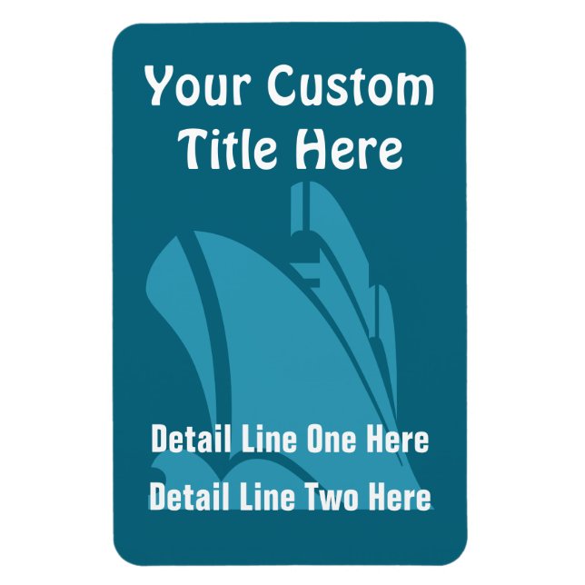 Ímã Navio de Cruzeiro em Blues, Personalizado na Verti (Vertical)