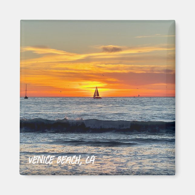 Imã Navio de vela em Sunset - Venice Beach, CA (Frente)