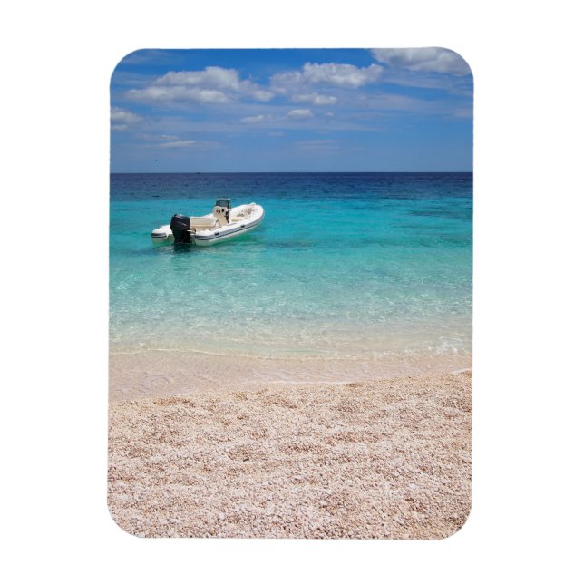 Ímã Navio de velocidade no mar azul (Vertical)