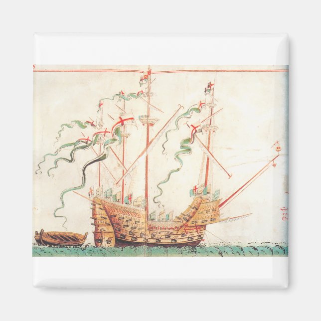 Imã Navio Naval Medieval (Frente)