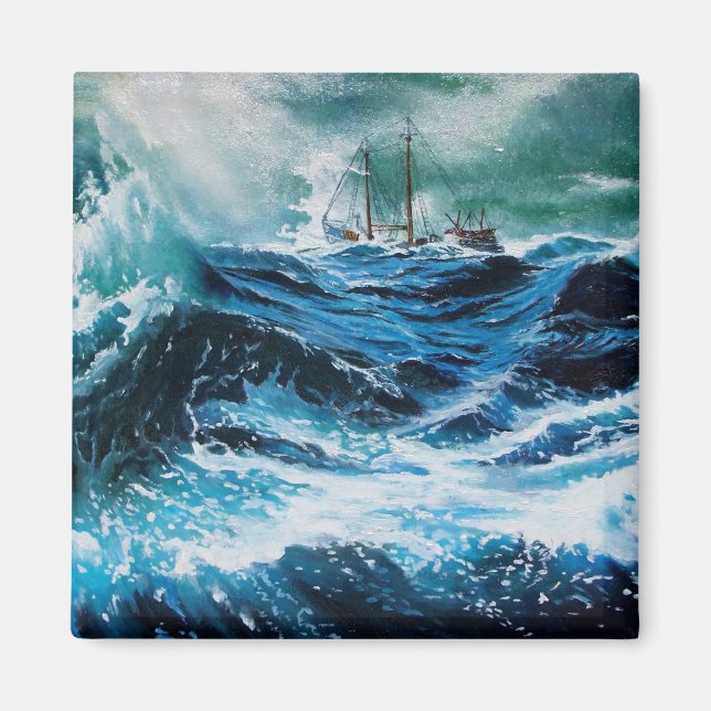 Imã Navio no mar em tempestade (Frente)