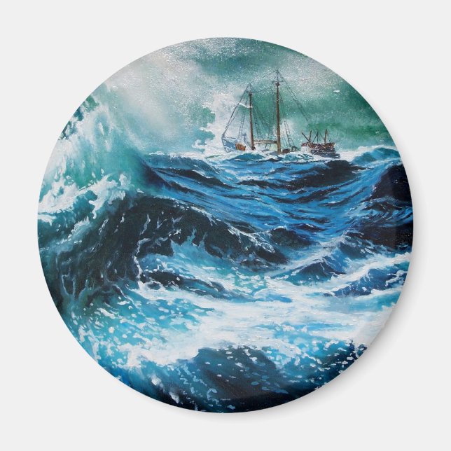 Imã Navio no mar em tempestade (Frente)