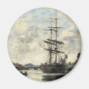Imã Navio no Touques Eugene Boudin (Francês, 1824-189