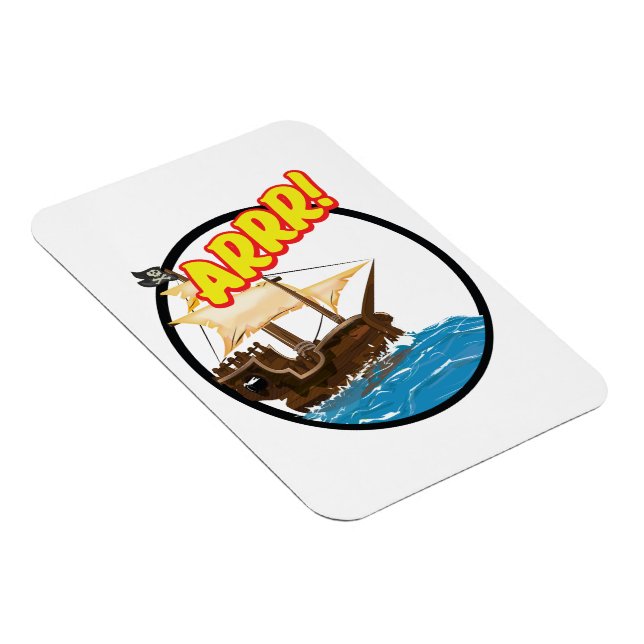 Ímã Navio pirata de desenho animado engraçado (Lado Direito)