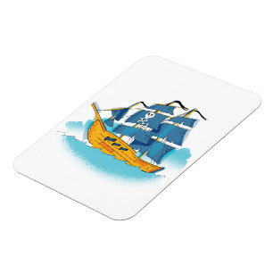 Ímã Navio Pirata de Desenho Animado Fofo