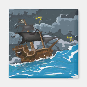 Imã Navio Pirata em Tempestade