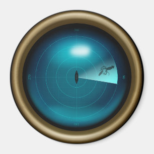 Imã Navio Sonar Giant Squid Kraken Steampunk Náutico