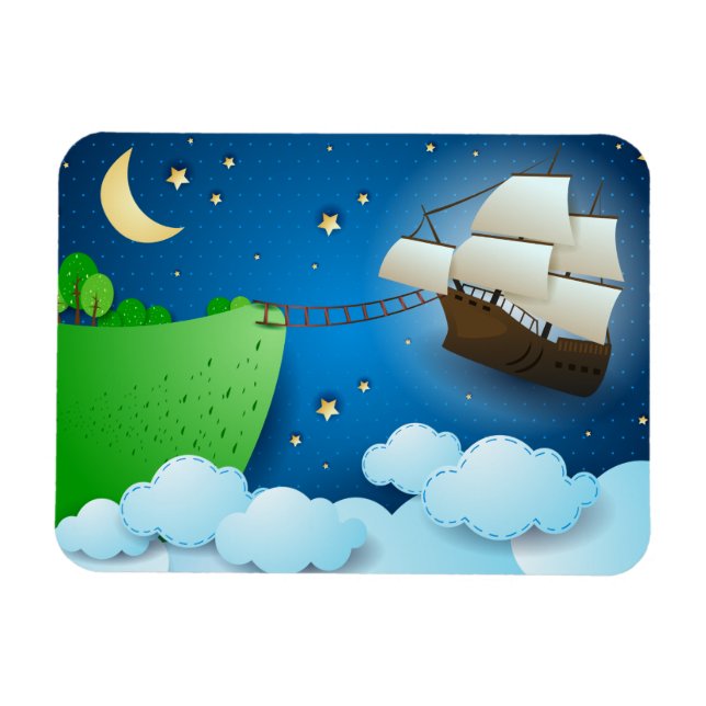 Ímã Navio voador no desembarque (Horizontal)