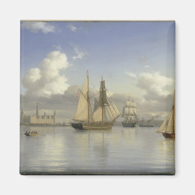 Imã Navios à vela ao largo do Castelo de Kronborg, Sue (Frente)