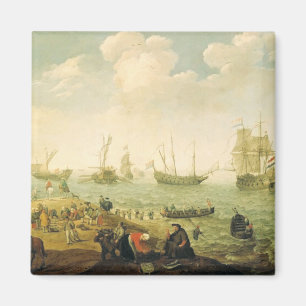 Imã Navios num ancoradouro holandês