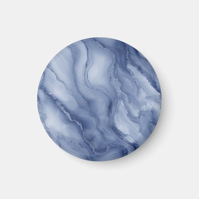Imã Navy- Blue Organic Marble-Like Texture (Frente)