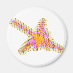 Imã Nazca Lines Hummingbird com efeito de papel rugoso