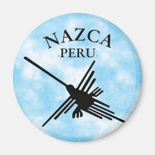Imã Nazca Peru Hummingbird com texto curvo