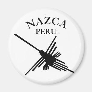 Imã Nazca Peru Hummingbird com texto curvo