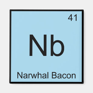 Imã Nb - Símbolo de Elemento de Química Narwhal Baco