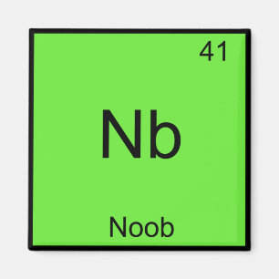 Imã Nb - Símbolo de Elemento de Química Noob Novato 