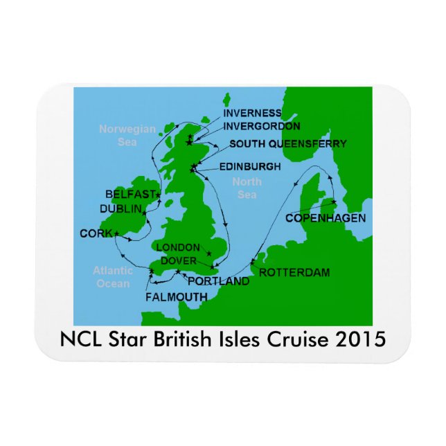 Ímã NCL Star British Isles Cruise 2015 Magnet (Horizontal)