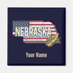 Imã Nebraska Estados Unidos Retro State Map Vintage EU