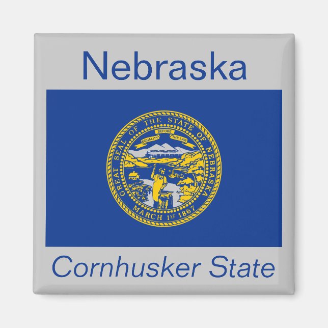Imã Nebraska Flag Magnet (Frente)