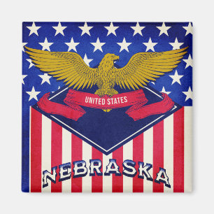 Imã Nebraska USA Flag