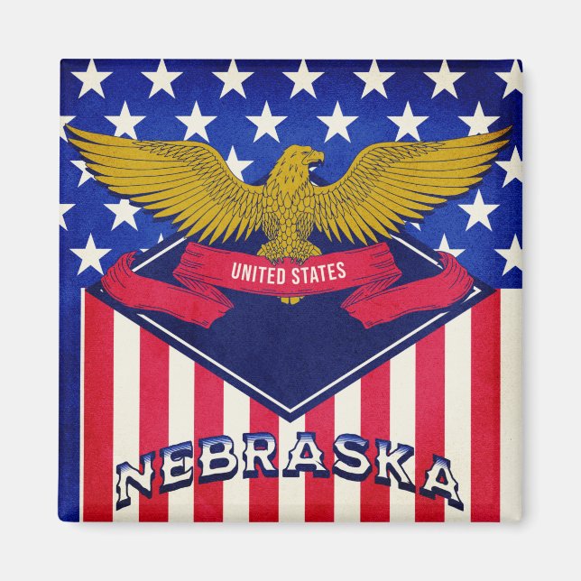 Imã Nebraska USA Flag (Frente)