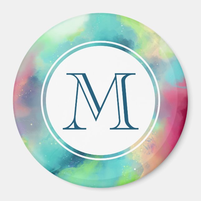 Imã Nebulosa do Espaço Verde Moderno e Vermelho (Frente)