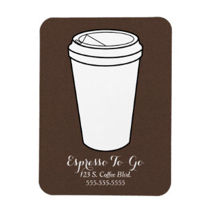 Ímã Negócio de Espresso Para Levar flanela marrom fals