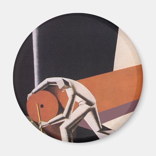 Imã Negócios Vintage, Tecidos e Textiles Art Déco (Frente)