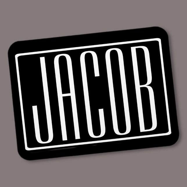 Ímã Negrito e Moderno Seu Nome ou Palavra | Branco A P (Criador carregado)