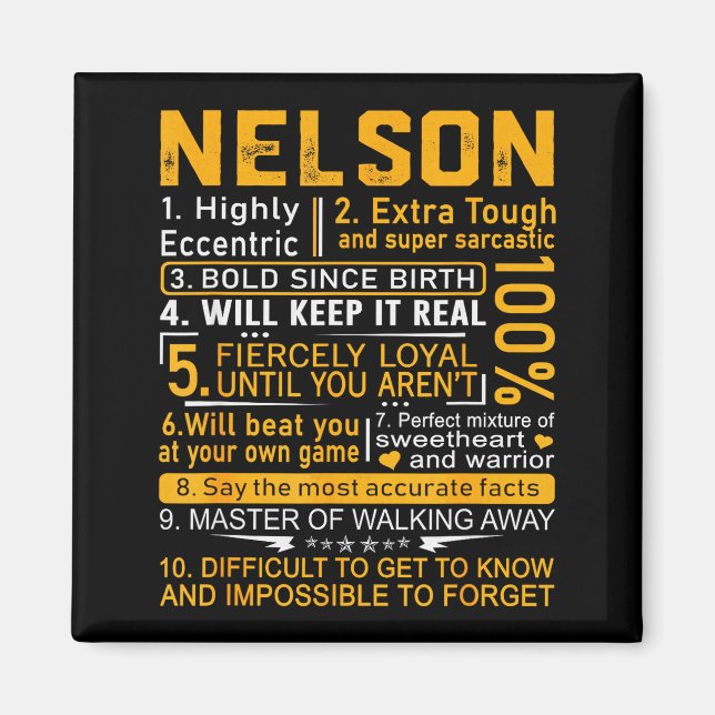 Imã Nelson Name Shirt D Nelson Last Name  (Frente)