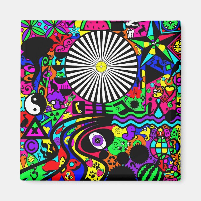 Imã Neon Abstrato Magnet (Frente)