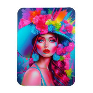 Ímã Neon Fantasy Floral Retrato