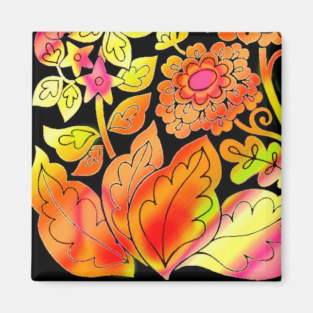 Imã Neon Flowers (Frente)