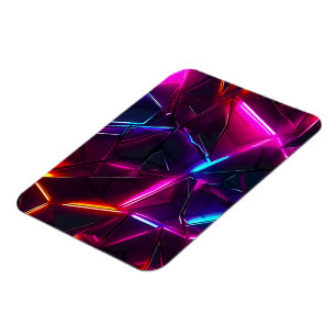 Ímã Neon Geométrico Abstrato Futurista Cyberpunk