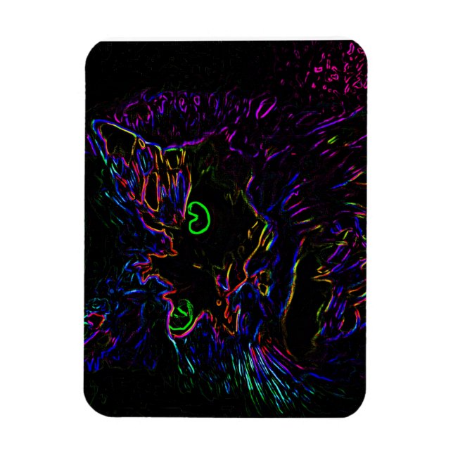 Ímã Neon Glow Cat (Vertical)