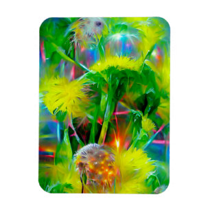 Ímã Neon Glow Dandelions no Dream Garden