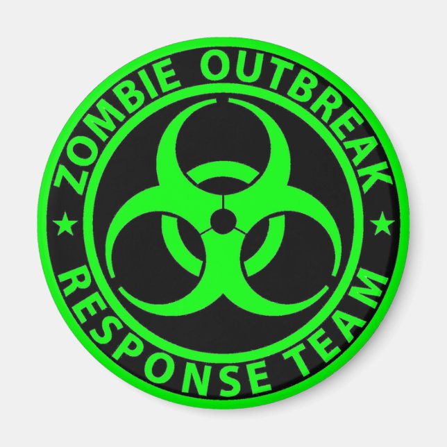Imã Neon Green da Equipe de Resposta a Surto Zombie (Frente)